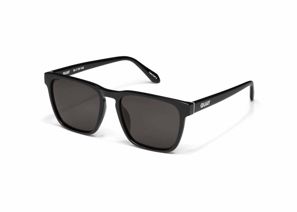 NEW QUAY men's unplugged sunglasses in black/black polarized